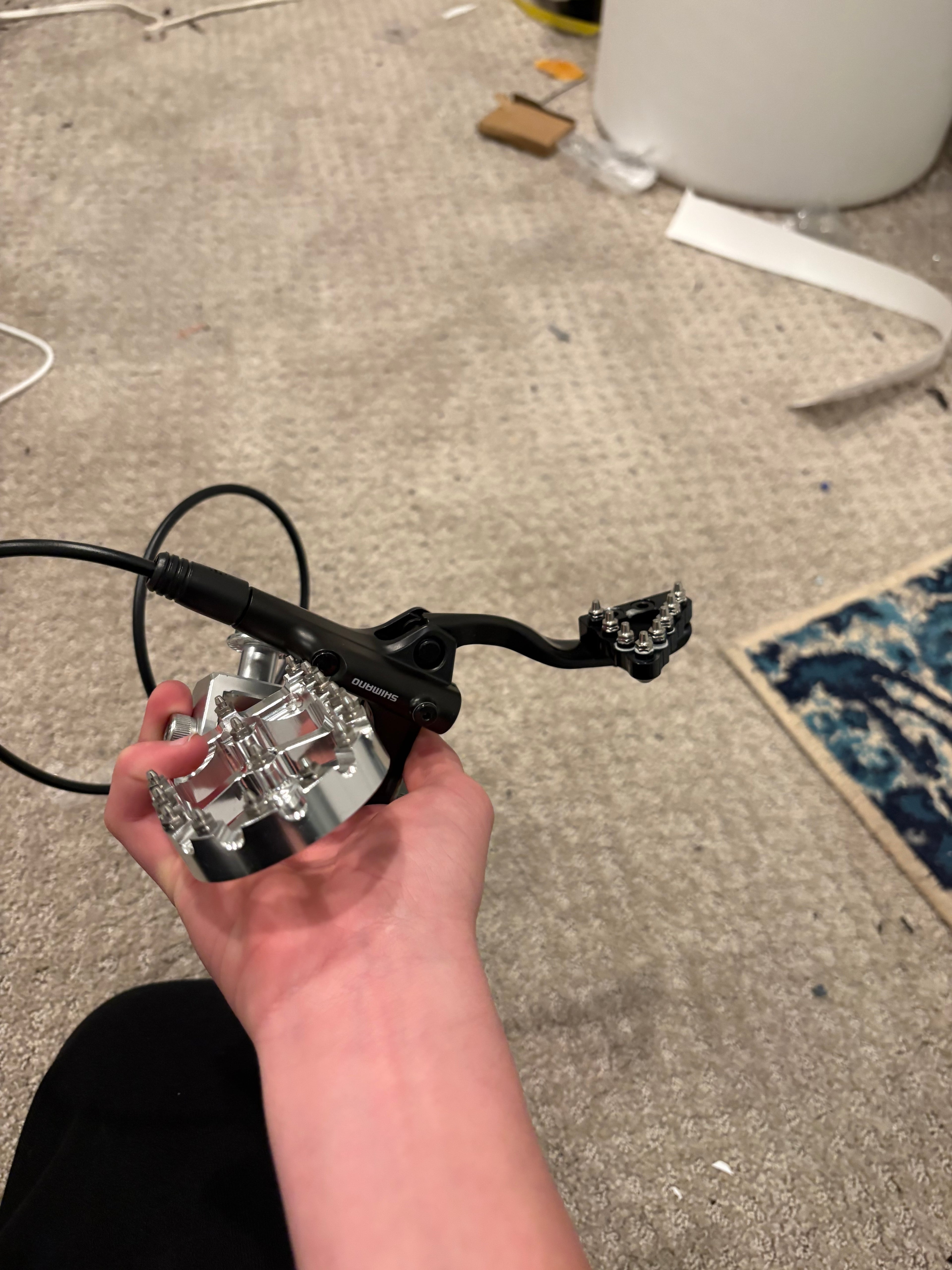 Super 73 moto style peg foot break